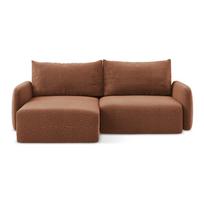 Raudonos plytų spalvos sulankstoma/su sandėliavimo vieta kampinė sofa (su kairiuoju kampu) Kalena – Makamii