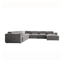Kampinė sofa šviesiai pilkos spalvos (su kairiuoju kampu/„U“ formos) Flex Felix – Miuform