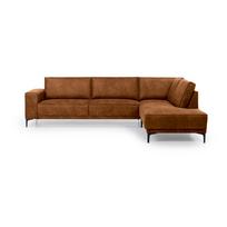 Iš dirbtinės odos kampinė sofa konjako rudos spalvos (su dešiniuoju kampu) Copenhagen – Scandic