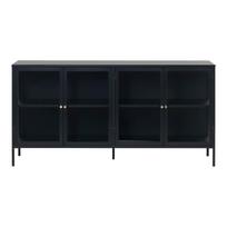 Iš metalo vitrina juodos spalvos 170x85 cm Carmel – Unique Furniture