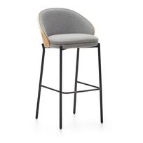 Pilkos spalvos/natūralios spalvos baro taburetė (sėdynės aukštis 77 cm) Eamy – Kave Home