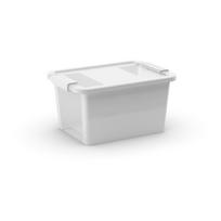Baltos spalvos iš plastiko daiktadėžė su dangčiu 36,5x26x19 cm Bi-Box S – KIS