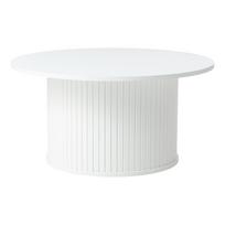 Baltos spalvos apvalios formos kavos staliukas Nola – Unique Furniture