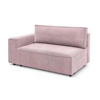 Modulinė sofa šviesiai rožinės spalvos iš kordinio velveto (su kairiuoju kampu) Nihad modular – Bobochic Paris