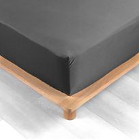 Paklodė iš medvilninio perkelio antracito spalvos su guma 180x200 cm Percaline – douceur d'intérieur