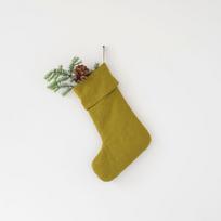 Iš tekstilės Kalėdinės kojinės Moss Green – Linen Tales