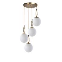 Baltos spalvos/žalvario spalvos kabantis šviestuvas ø 30 cm su stiklo gaubtu Morino – Opviq lights