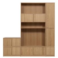 Modulinė knygų spinta natūralios spalvos iš ąžuolo 227x243 cm Modulair – vtwonen