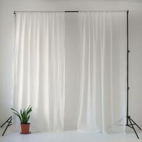 Baltos lininės lengvos užuolaidos su tuneliu Linen Tales Daytime, 250 x 130 cm