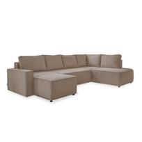 Iš kordinio velveto sulankstoma kampinė sofa smėlio spalvos (su dešiniuoju kampu/„U“ formos) Brave Dave – Miuform