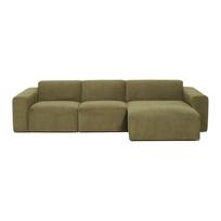Žalios spalvos aksominė kampinė modulinė sofa Scandic Sting, dešinysis kampas