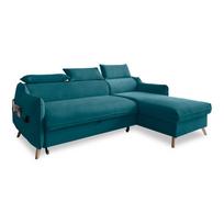 Sulankstoma kampinė sofa iš velveto turkio spalvos (su dešiniuoju kampu) Sweet Harmony – Miuform