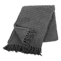 Pilkas medvilninis pledas Tiseco Home Studio Waffle, 130 x 170 cm
