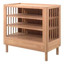 Natūralios spalvos iš ąžuolo masyvo su vystymo stalu vaikiška šoninė spintelė 100x95x55 cm Forrest – Vipack