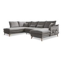 Sulankstoma kampinė sofa pilkos spalvos (su kairiuoju kampu/„U“ formos) Charming Charlie – Miuform