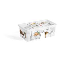 Baltos spalvos iš plastiko daiktadėžė su dangčiu 34x19x12 cm C Box Style – KIS