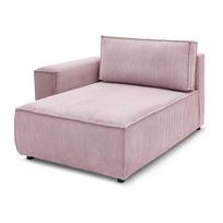 Modulinė sofa šviesiai rožinės spalvos iš kordinio velveto (su kairiuoju kampu) Nihad modular – Bobochic Paris