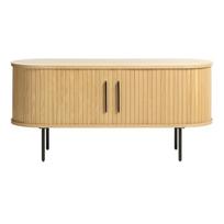 Natūralios spalvos ąžuolo apdailos TV staliukas 120x56 cm Nola - Unique Furniture