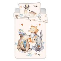 Smėlio spalvos iš medvilnės vaikiška patalynė vaikiškai lovai 100x135 cm Animals "Woodland" – Jerry Fabrics