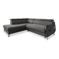 Sulankstoma kampinė sofa iš velveto tamsiai pilkos spalvos (su kairiuoju kampu) Sweet Harmony – Miuform