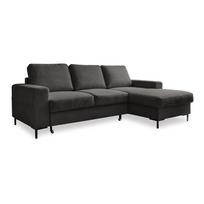 Iš kordinio velveto sulankstoma kampinė sofa tamsiai pilkos spalvos (su dešiniuoju kampu) Lofty Lilly – Miuform