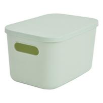Iš plastiko daiktadėžė šviesiai žalios spalvos su dangčiu 24,5x18x15 cm – Homéa
