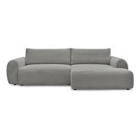 Iš kordinio velveto sulankstoma kampinė sofa tamsiai pilkos spalvos (su dešiniuoju kampu) Lucien – Bobochic Paris