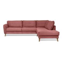 Iš kordinio velveto kampinė sofa rožinės spalvos (su dešiniuoju kampu) Paris – Scandic