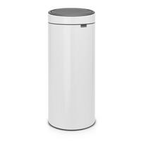 Iš plieno galima atidaryti palietus šiukšliadėžė baltos spalvos 30 l Touch Bin – Brabantia