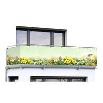 Geltonai žalias plastikinis balkono ekranas 500x85 cm Butterfly - Maximex