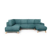 Iš kordinio velveto sulankstoma kampinė sofa turkio spalvos (su kairiuoju kampu/„U“ formos) Tori – Bonami Selection