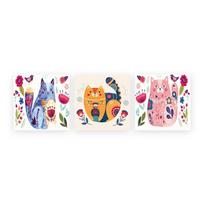 3 vaikiškų paveikslėlių rinkinys 30x30 cm Cats - Wallity