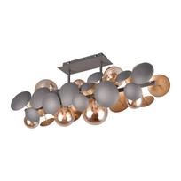 Lubinis šviestuvas pilkos spalvos/auksinės spalvos 76x22 cm su stiklo gaubtu Bubble – Trio Select