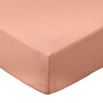 Terakotos spalvos iš medvilninio perkelio paklodė su guma 90x190 cm Cotton Percale – Bianca
