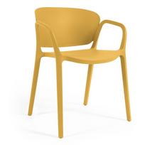 Geltonos spalvos plastikinė sodo kėdė Ania – Kave Home