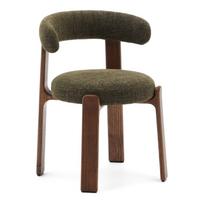 Khaki spalvos/rudos spalvos iš uosio masyvo valgomojo kėdė Granite – Kave Home