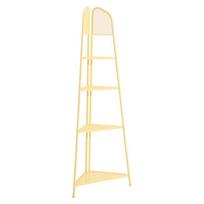 Geltonos spalvos metalinė kampinė lentyna balkonui ADDU MWH, aukštis 180 cm
