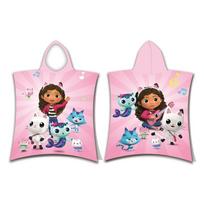 Rožinės spalvos iš medvilnės vaikiškas pončas 3-8 metai Gabby´s Dollhouse – Jerry Fabrics