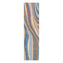 Rankų darbo iš vilnos kilimas mėlynos spalvos 60x230 cm Abstract Flow – Flair Rugs