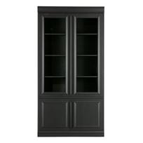 Juodos spalvos iš pušies masyvo vitrina 110x215x44 cm Organize – WOOOD