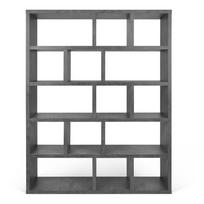Knygų spinta pilkos spalvos su betono dekoru 150x198 cm Berlin – TemaHome