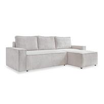 Iš kordinio velveto sulankstoma kampinė sofa baltos spalvos (kintama) Brave Dave – Miuform