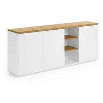 Baltos spalvos šoninė spintelė iš ąžuolo 180x75x36 cm Abilen – Kave Home