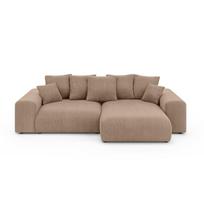 Smėlio spalvos iš kordinio velveto sulankstoma/su sandėliavimo vieta kampinė sofa (kintama) Luma – Ropez