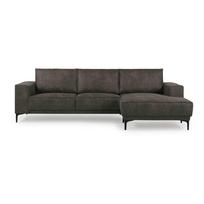 Iš dirbtinės odos kampinė sofa antracito spalvos (su dešiniuoju kampu) Copenhagen – Scandic