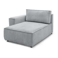 Modulinė sofa šviesiai pilkos spalvos iš kordinio velveto (su kairiuoju kampu) Nihad modular – Bobochic Paris