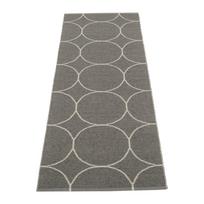 Tamsiai pilkos spalvos lauko kilimas 70x200 cm Boo Charcoal Linen – Pappelina