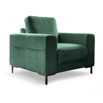 Iš kordinio velveto krėslas tamsiai žalios spalvos Lofty Lilly – Miuform