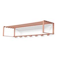 Rausvos spalvos iš metalo sieninė lentyna su lentyna 100 cm Rex – Spinder Design