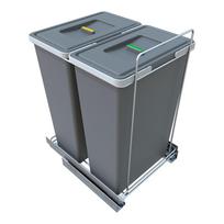 Plastikinė šiukšliadėžė rūšiuotoms atliekoms/įmontuota 35 + 35 l Ecofil - Elletipi